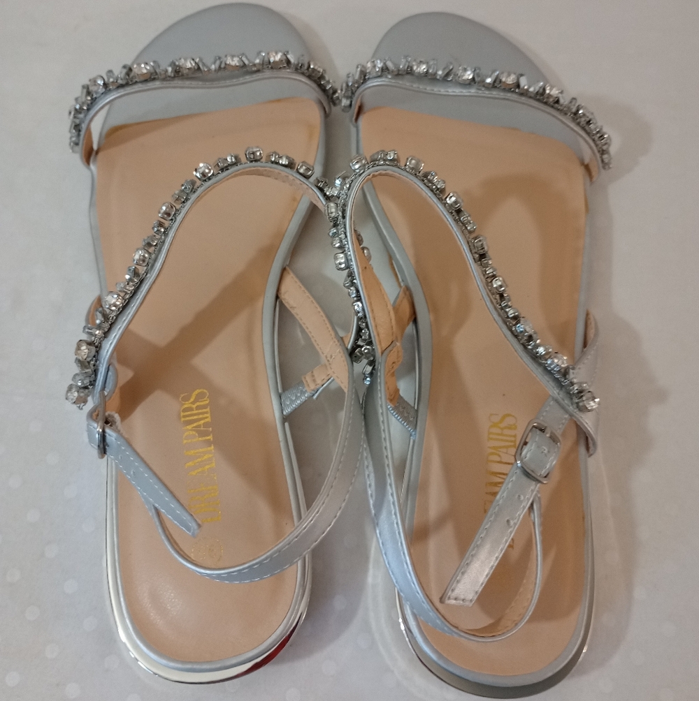 DREAM PAIRS Women's Rhinestone Sandals Open Toe Casual Dressy Sparkly Comfortabl